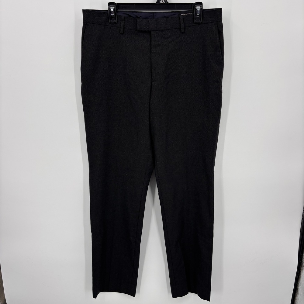 Banana Republic Dress Pants Mens 33x32 Charcoal Gray Excellent Slim Fit Stretch